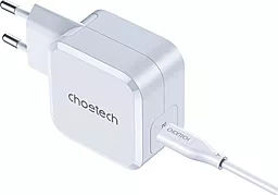 Сетевое зарядное устройство Choetech 45w GaN/PPS PD USB-C home charger white (PD8007) - миниатюра 3