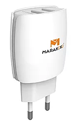 Сетевое зарядное устройство Marakoko 2 USB 2.4A Home Charger White (MA1)