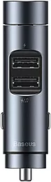 Автомобільний зарядний пристрій з FM-трансміттером Baseus FM Energy Column MP3 Charger PPS QC 2USB 18W 3.1A Grey (CCNLZ-C0G)