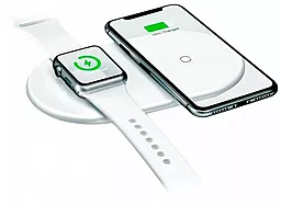 Бездротовий (індукційний) зарядний пристрій Baseus 2 in1 Wireless Charger Pad White (WX2IN1P20-02) - мініатюра 3