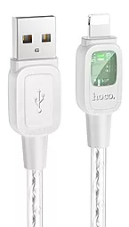 Кабель Hoco U124 Stone silicone intelligent power-off USB-A - Lightning 12w 2.4a 1.2м cable silver - фото Кабель Hoco U124 Stone silicone intelligent power-off USB-A - Lightning 12w 2.4a 1.2м cable silver