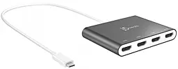 Мультипортовый USB Type-C хаб J5create 4-in-1 gray (JCA366-N) - фото Мультипортовый USB Type-C хаб J5create 4-in-1 gray (JCA366-N)