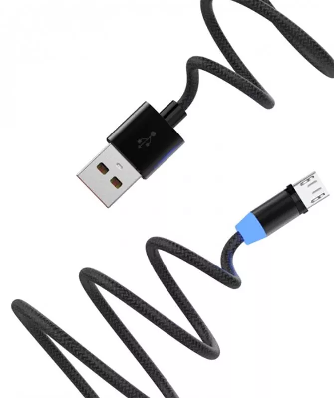 Кабель SkyDolphin S59V Magnetic USB-A - micro USB 12w 2.4a 1м cable Black (USB-000442) - фото 3