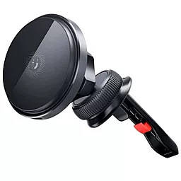 Автотримач магнітний, з бездротовою зарядкою XO CX015 Magnetic car air outlet wireless charging Black