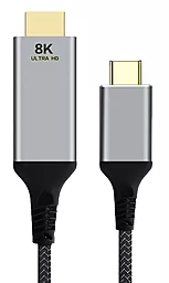 Видеокабель Cablexpert USB Type-C - HDMI v2.1 8k 60hz 2m gray (A-CM-HDMIM8K-2M)