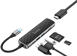 USB Type-C концентратор (хаб) мультипортовий Hoco HB24 6-in-1 Hub Silver - мініатюра 6