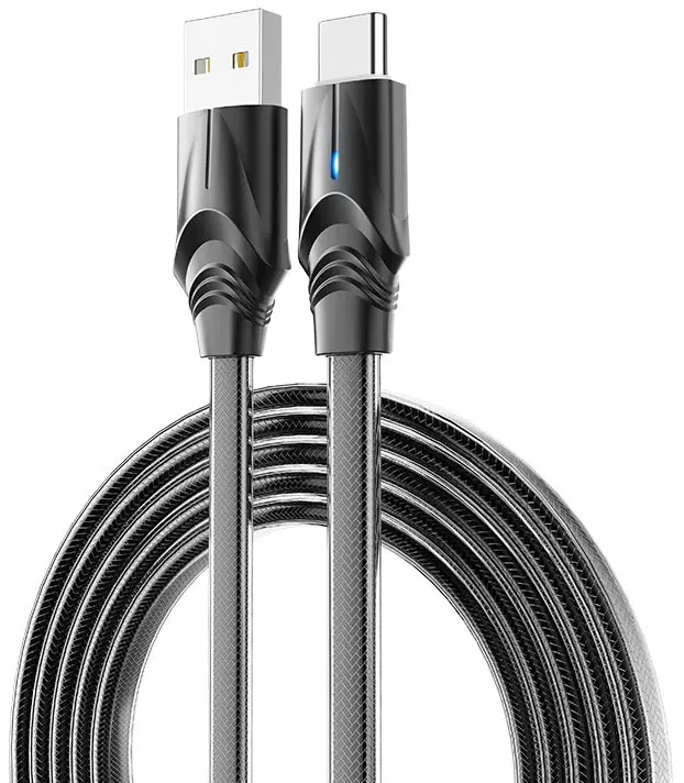 Кабель Borofone BU12 Synergy USB-A - Type-C 15w 3a 1.2м cable Black - фото 4