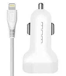 Автомобильное зарядное устройство WUW T22 2.1a 2xUSB-A сar charger + Lightning cable white - фото Автомобильное зарядное устройство WUW T22 2.1a 2xUSB-A сar charger + Lightning cable white