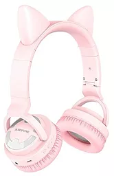 Бездротові дитячі навушники з котячими вушками Borofone BO15 Cat Pink - мініатюра 2