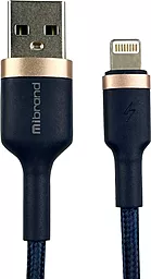 Кабель Mibrand Metal Braided MI-71 USB-A - Lightning 12w 2.4a 1м cable Navy/Blue