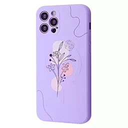 Чехол Wave Minimal Art Case with MagSafe для Apple iPhone 12 Pro Light Purple/Flower