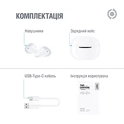 Наушники Piko TWS-MiniJoy White - миниатюра 9 Наушники Piko TWS-MiniJoy White - миниатюра 9