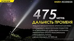 Ліхтарик акумуляторний Nitecore MH25 V2 (6-1014_v2) (1x18650, 1x21700, 2xCR123, 2xRCR123) - мініатюра 8 Ліхтарик акумуляторний Nitecore MH25 V2 (6-1014_v2) (1x18650, 1x21700, 2xCR123, 2xRCR123) - мініатюра 8