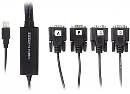 Кабель-переходник VE671 USB-A - 4хCOM 9+25pin 1.4м Black