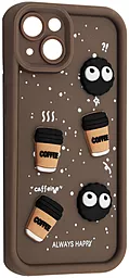 Чехол Pretty Things Case для Apple iPhone 15 Brown / Always Happy - фото Чехол Pretty Things Case для Apple iPhone 15 Brown / Always Happy