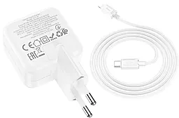 Мережевий зарядний пристрій Hoco C111A 30W PD/QC3.0 Lucky dual-port charger set USB-A-C + USB-C-Lightning Cable White - мініатюра 5