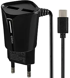Сетевое зарядное устройство Gelius GP-100 Pro Edition Auto ID 2.4a 2xUSB-A ports charger + USB-C cable black - фото Сетевое зарядное устройство Gelius GP-100 Pro Edition Auto ID 2.4a 2xUSB-A ports charger + USB-C cable black