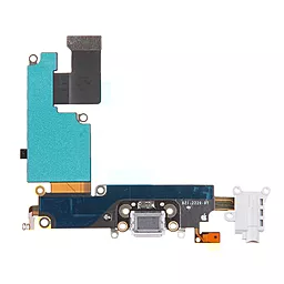 Нижний шлейф зарядки Apple iPhone 6 Plus с разъемом наушников и микрофоном Original White