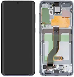 Дисплей Samsung Galaxy S20 Plus G985, S20 Plus 5G G986 з тачскріном і рамкою, (OLED), Aura blue