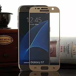 Захисне скло 1TOUCH 3D Full Cover Samsung G930 Galaxy S7 Gold - мініатюра 2