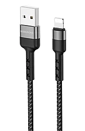 Кабель Borofone BX34 Advantage USB-A - Lightning 12w 2.4a 1м cable Black - фото Кабель Borofone BX34 Advantage USB-A - Lightning 12w 2.4a 1м cable Black