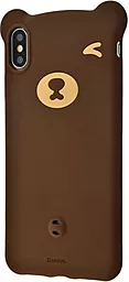 Чехол Baseus Bear Silicone Case Apple iPhone XS Max Brown (WIAPIPH65-BE08) - миниатюра 2