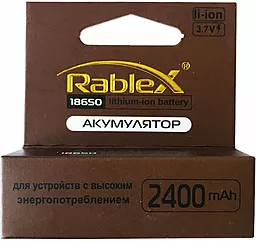 Аккумулятор Rablex 18650 Li-lon 2400mAh 1шт - миниатюра 2