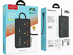 Сетевой фильтр (удлинитель) Hoco DC15 4USB/Type-C 3роз. 2м чёрный - миниатюра 4 Сетевой фильтр (удлинитель) Hoco DC15 4USB/Type-C 3роз. 2м чёрный - миниатюра 4
