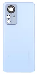 Задняя крышка корпуса Xiaomi 12 Pro со стеклом камеры (матовая) Original Blue - фото Задняя крышка корпуса Xiaomi 12 Pro со стеклом камеры (матовая) Original Blue