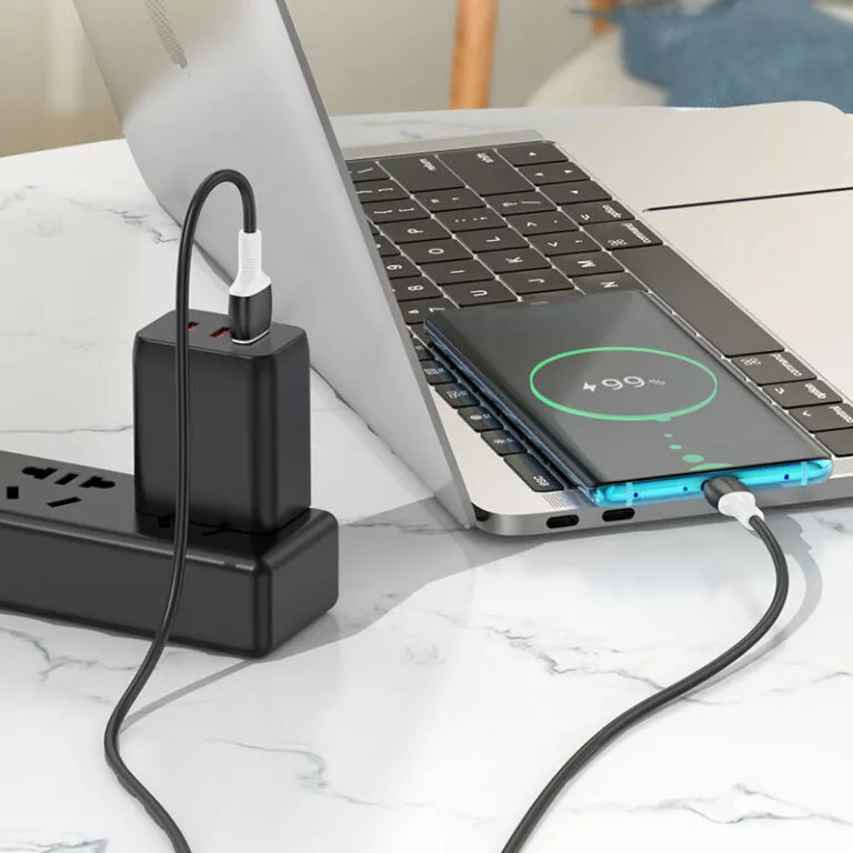 Кабель Borofone BX84 Rise USB-A - Type-C 15w 3a 1м cable Black - фото 4