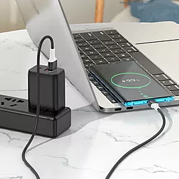 Кабель Borofone BX84 Rise USB-A - Type-C 15w 3a 1м cable Black - миниатюра 4