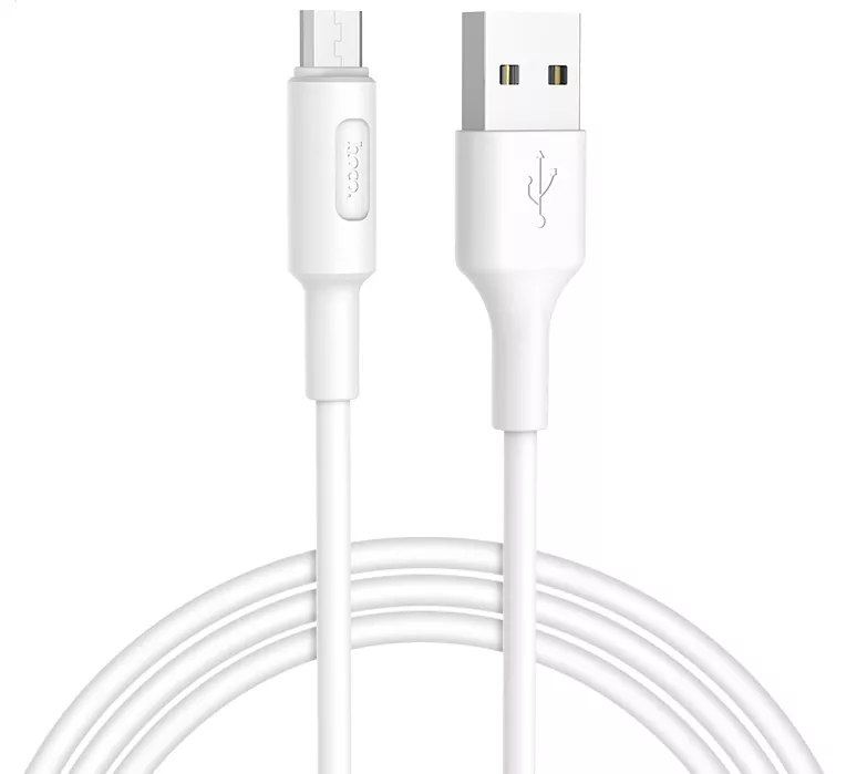 Кабель Hoco X25 Soarer Charged USB-A - micro USB 10w 1м cable White - фото 3