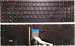 Клавиатура для ноутбука HP Pavilion 15-cx 15-ec1055ur без рамки, зеленая подсветка клавиш,  Black