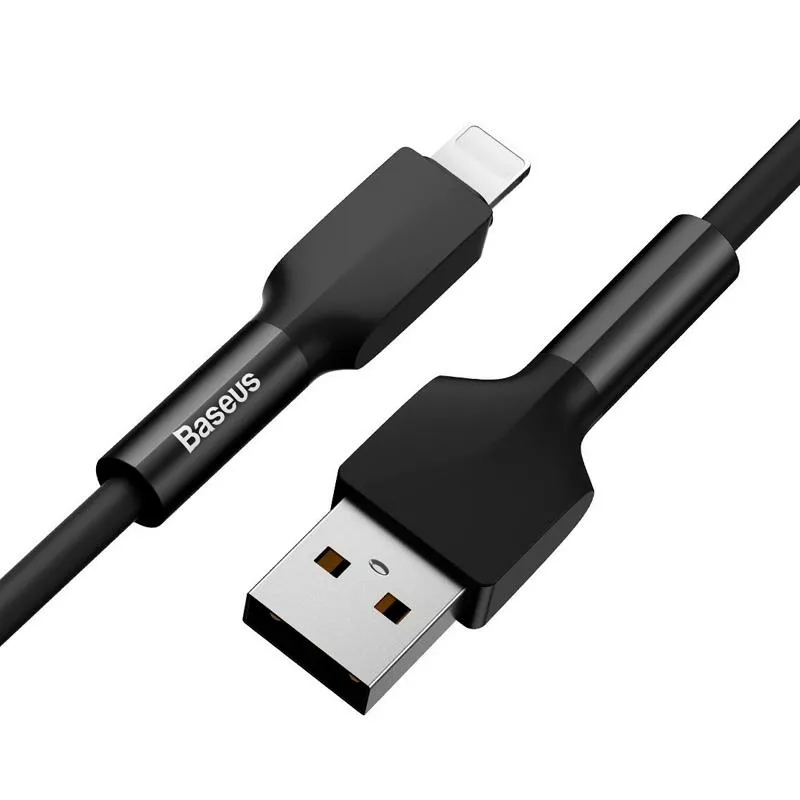 Кабель Baseus Silica USB-A - Lightning 12w 2.4a 1м cable Black (CALGJ-01) - фото 2