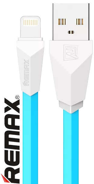 Кабель Remax Alien USB-A - Lightning 12w 2.4a 1м cable White/Blue (RC-30i) - фото 1