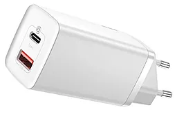 Сетевое зарядное устройство с поддержкой быстрой зарядки Baseus GaN2 Lite Quick Charger C+U 65W EU White (CCGAN2L-B02)