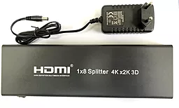 Видео сплиттер Atcom HDMI 1x8 v1.4 4k 30hz black (7688)