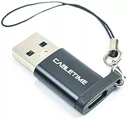 Адаптер-перехідник Cabletime M-F USB-A 3.0 -> USB Type-C Black (CA913701) - фото Адаптер-перехідник Cabletime M-F USB-A 3.0 -> USB Type-C Black (CA913701)