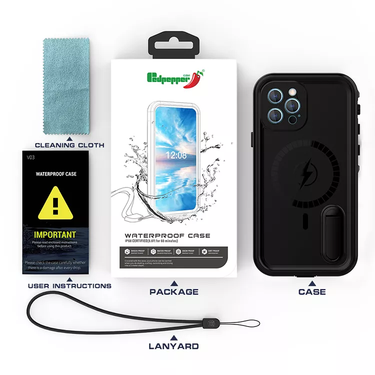 Чохол Shellbox DOT Serial Solid Dropproof And Waterproof Case для Apple iPhone 12 Pro Max Black - фото 3