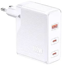 Сетевое зарядное устройство Jokade JB059 100w PD/QC 2xUSB-C/USB-A ports fast charger white - фото Сетевое зарядное устройство Jokade JB059 100w PD/QC 2xUSB-C/USB-A ports fast charger white