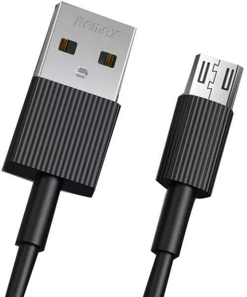 Кабель Remax Chaino USB-A - micro USB 12w 2.4a 1м cable Black (RC-120m) - фото 2