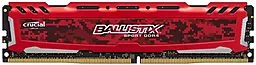 Оперативна пам'ять Crucial 8 GB DDR4 3000MHz Ballistix Sport LT Red (BLS8G4D30AESEK)