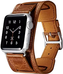 Сменный ремешок для умных часов Apple Watch iCarer Classic Genuine Leather Quadri Watch band 42mm Brown - миниатюра 3
