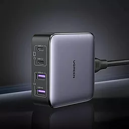 Сетевое зарядное устройство Ugreen CD327 65w 2xUSB-C/2xUSB-A ports fast charger grey (90747) - миниатюра 4 Сетевое зарядное устройство Ugreen CD327 65w 2xUSB-C/2xUSB-A ports fast charger grey (90747) - миниатюра 4