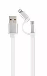 Кабель USB Cablexpert 2-in-1 USB Lightning/micro USB Cable White (CC-USB2-AM8PmB-1M-SV)