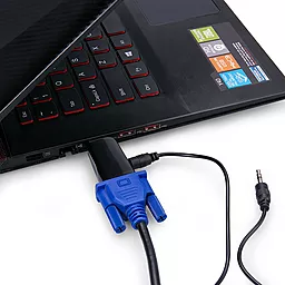 Видео переходник (адаптер) PowerPlant HDMI - VGA+Audio с аудио кабелем 0.5м (CA910267) - миниатюра 5