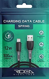 Кабель Ridea RC-M133 Spring USB-A - Lightning 12w 2.4a 1м cable Black - миниатюра 6 Кабель Ridea RC-M133 Spring USB-A - Lightning 12w 2.4a 1м cable Black - миниатюра 6