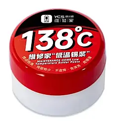 BGA паста YCS (Sn42Bi58) 138 °C 20 г бессвинцовая в пластиковой емкости - фото BGA паста YCS (Sn42Bi58) 138 °C 20 г бессвинцовая в пластиковой емкости
