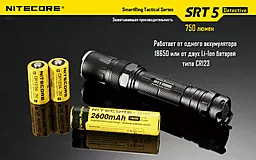Ліхтарик акумуляторний Nitecore SRT5 Detective (6-1080b) (1x18650, 2xCR123, 2xRCR123) - мініатюра 13 Ліхтарик акумуляторний Nitecore SRT5 Detective (6-1080b) (1x18650, 2xCR123, 2xRCR123) - мініатюра 13
