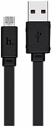 Кабель Hoco X5 Bamboo USB-A - micro USB 12w 2.4a 1м cable Black - фото Кабель Hoco X5 Bamboo USB-A - micro USB 12w 2.4a 1м cable Black